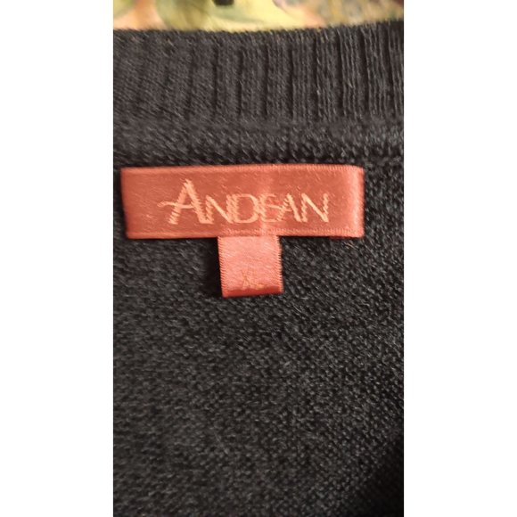 Andean XL Black Argyle Diamond Alpaca Peru Classic Business Event Occasion Sweat - Picture 2 of 5